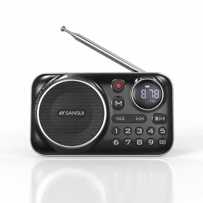 SANSUI F21 Outdoor Portable Multifunctional Walkman FM Radio Bluetooth Speaker MP3 Music Player Supports Recording Headphones