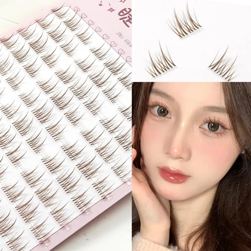 Sunflower Lashes Brown Manga False Eyelashes Natural Soft Large Capacity Anime Eyelashes Douyin Wanghong Makeup Anime Eyelashes