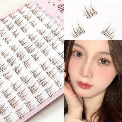 Sunflower Lashes Brown Manga False Eyelashes Natural Soft Large Capacity Anime Eyelashes Douyin Wanghong Makeup Anime Eyelashes