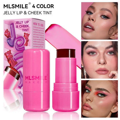 Jelly Blush Stick Makeup Water Moisturizing Long Lasting Translucent Gel Blusher Stick Lip Cheek Eyes 3 in 1 Multi-use Sticks