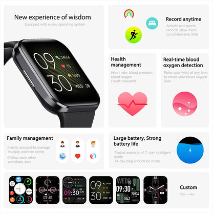 2025 Luxury Smart Watch Men Fitness Heart Rate Monitor Waterproof Sports Smartband Wrist Smartwatch for Women Android IOS Phones