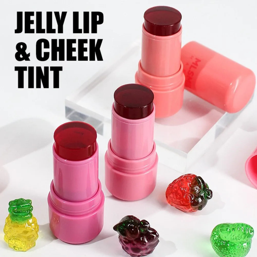 Jelly Blush Stick Makeup Water Moisturizing Long Lasting Translucent Gel Blusher Stick Lip Cheek Eyes 3 in 1 Multi-use Sticks