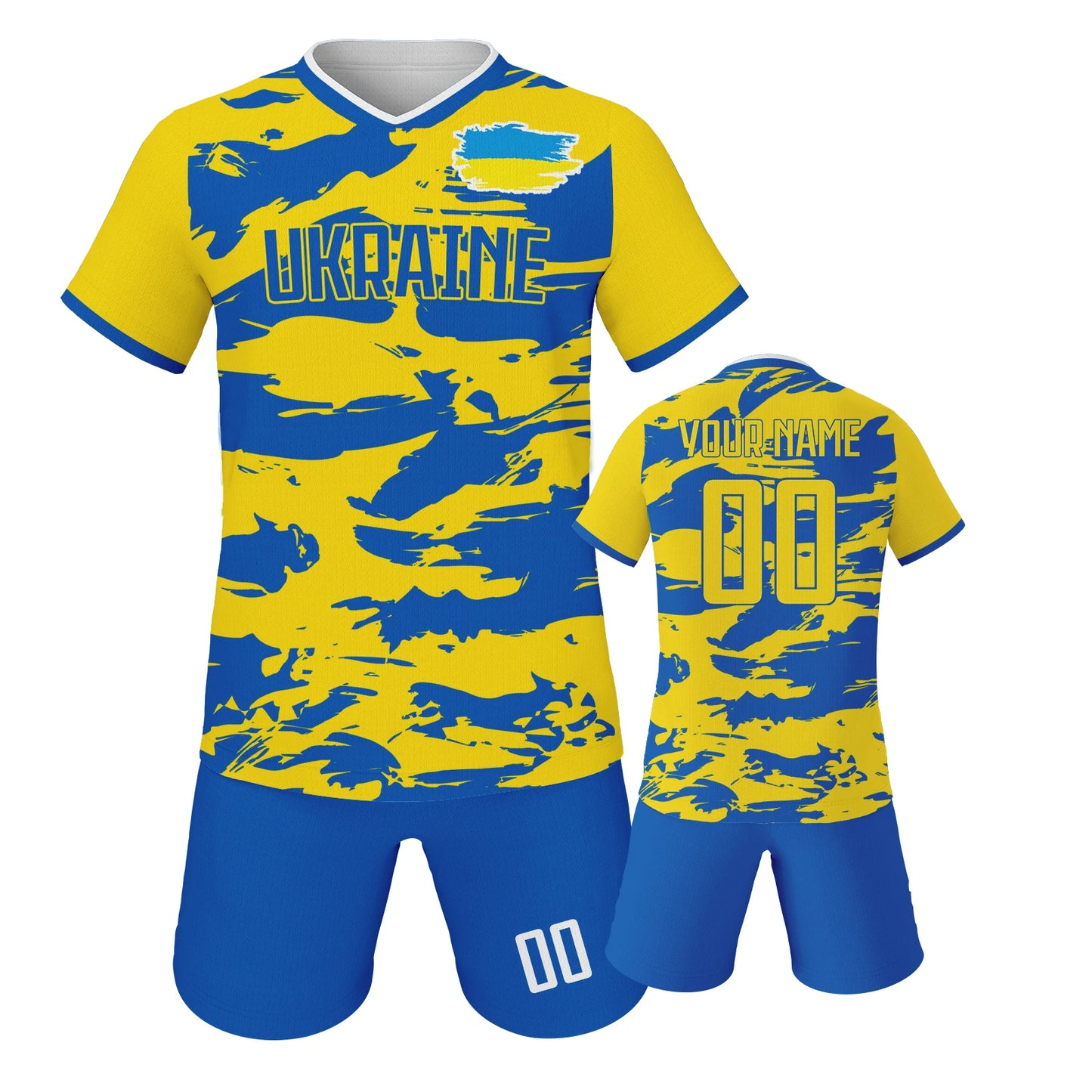 Ukraine Custom Kids Soccer Jersey Personalized Football Shirt with Name and Number Print Youth Team Training Sportswear 3-14Y