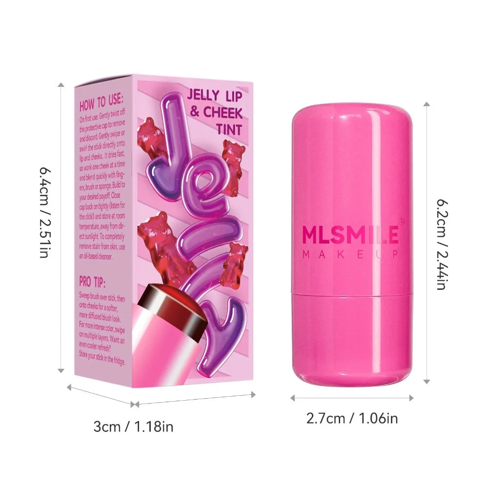 Jelly Blush Stick Makeup Water Moisturizing Long Lasting Translucent Gel Blusher Stick Lip Cheek Eyes 3 in 1 Multi-use Sticks