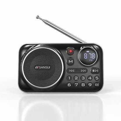 SANSUI F21 Outdoor Portable Multifunctional Walkman FM Radio Bluetooth Speaker MP3 Music Player Supports Recording Headphones
